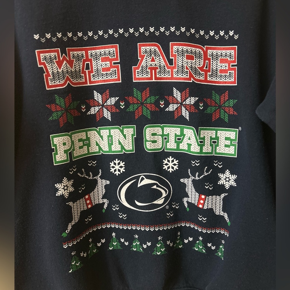 Vintage Gildan Heavy Blend Penn State Christmas Ugly Sweater - Sweatshirt
